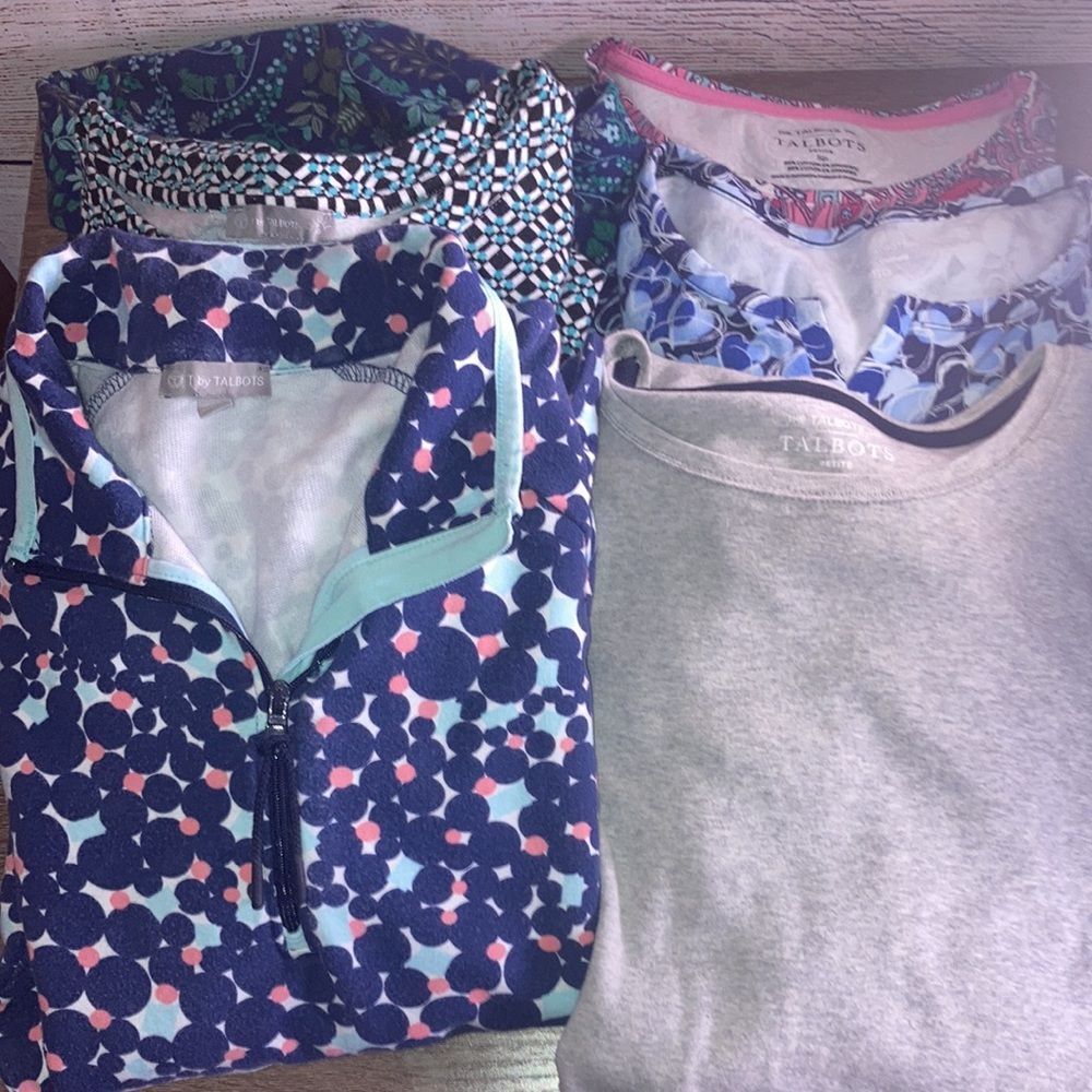 EUC Women’s Bundle of 6 Small Petite Talbots Tops 3 Tees & 3 Sweaters